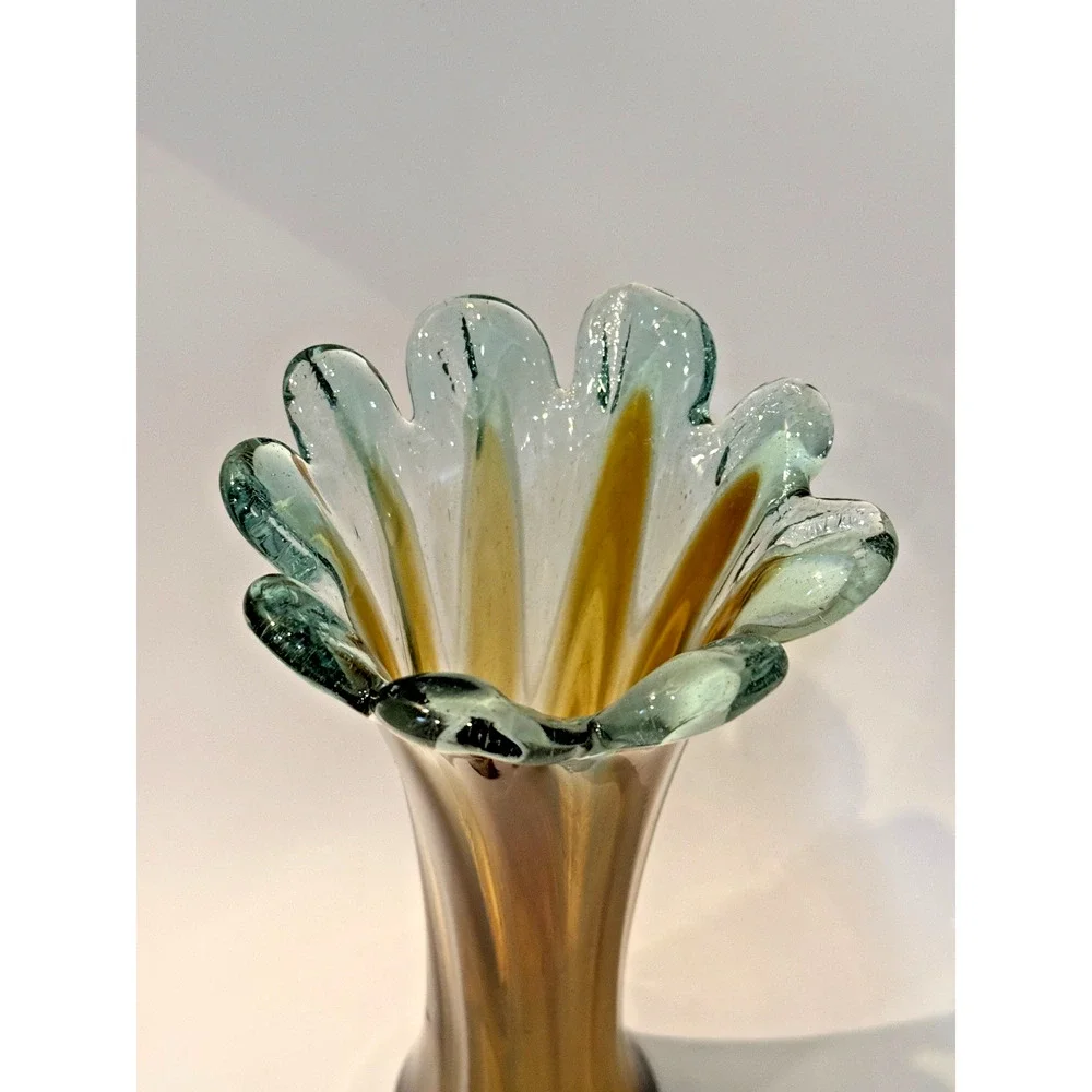 🌷 Venetian Collection Treviso Murano Style Art Glass Vase 10.5
